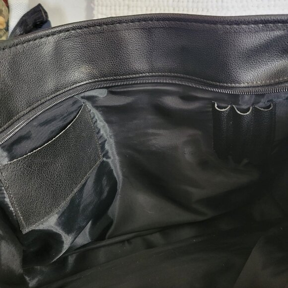 Heritage Portfolio bag Vinyl Zipper Top 3 section pockets briefcase soft sided - Picture 12 of 15